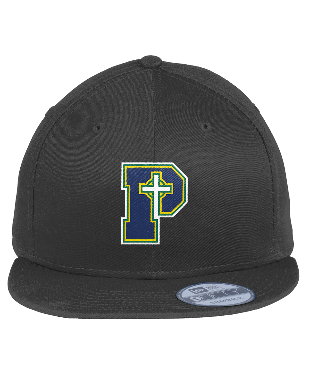 New Era Embroidered Flat Bill Snapback Logo Cap