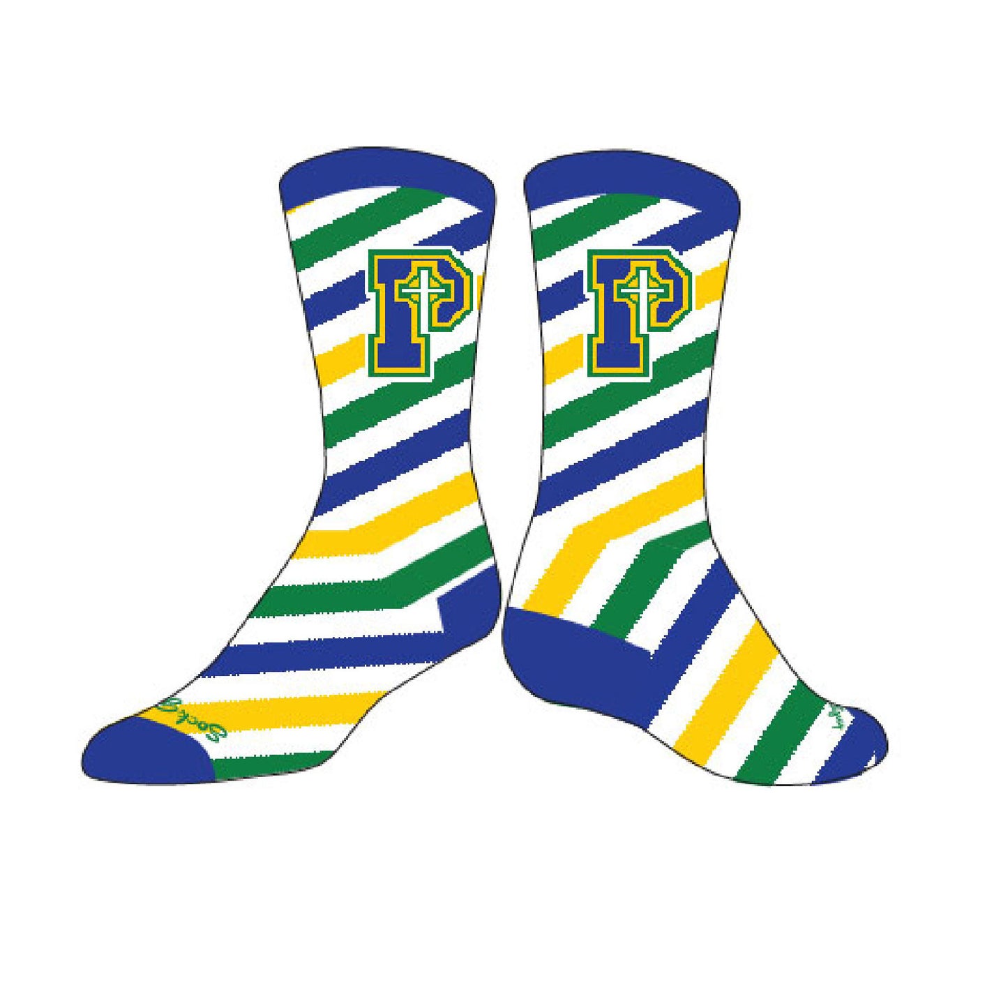 P logo crazy socks